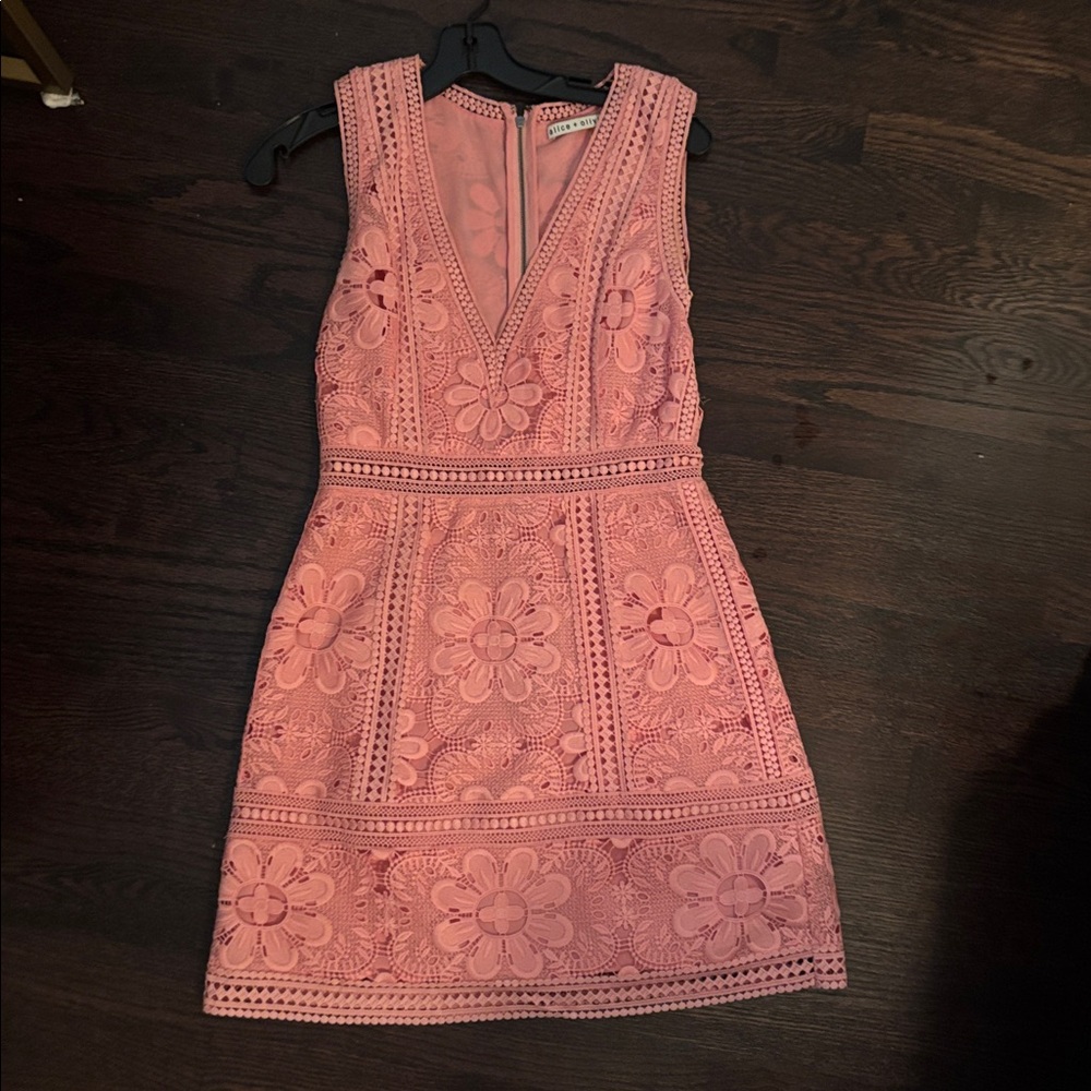 Alice + Olivia Pink Lace Dress